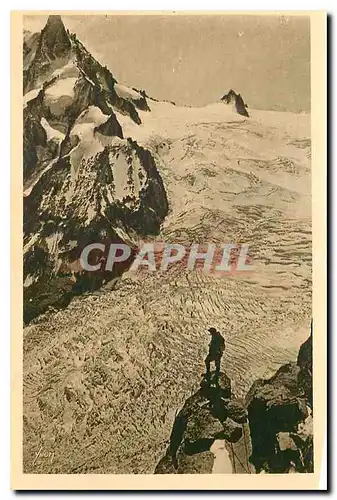 Cartes postales La Douce France Massif du Mont Blanc Au Requin vers le Gent et le Col du Geant