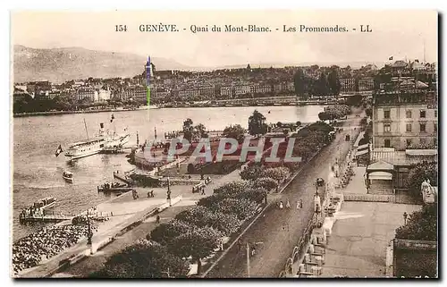 Cartes postales Geneve Quai du Mont Blanc Les promenades