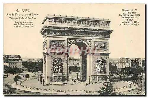 Cartes postales Paris Arc de Triomphe de l'Etoile