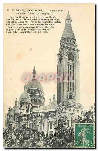 Cartes postales Paris Montmartre La Basilique du Sacre Coeur