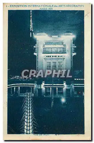 Cartes postales Exposition Internationale des Arts Decoratifs Vue de Nuit Paris Expostion internationale des Art