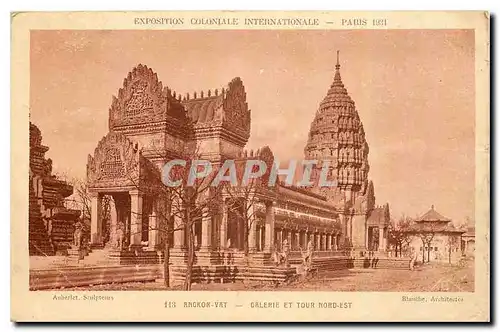Cartes postales Angkor Vat Galerie et Tour Nord Est Paris Exposition Coloniale Internationale 1931