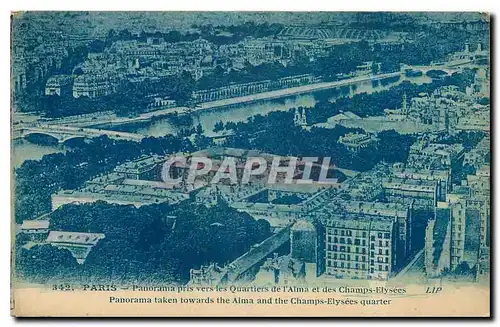 Ansichtskarte AK Paris Panorama pris vers les Quartiers de l'Alma et des Champs Elysees