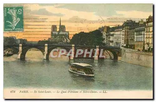 Cartes postales Paris Ile Saint Louis Le Quai d'Orleans et Notre Dame