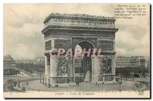 Cartes postales Paris l'Arc de Triomphe