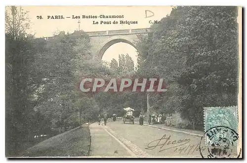 Cartes postales Paris Les Buttes Chaumont Le Pont de Briques