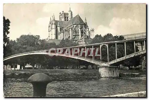 Moderne Karte Auxerre Yonne La Cathedrale prise des bords de l'Yonne