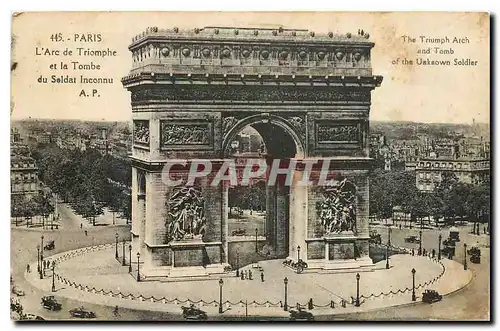 Ansichtskarte AK Paris l'Arc de Triomphe et la Tombe de Soldat Inconnu