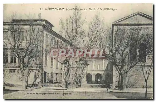 Cartes postales Carpentras Vaucluse Le Musee et la Bibliotheque