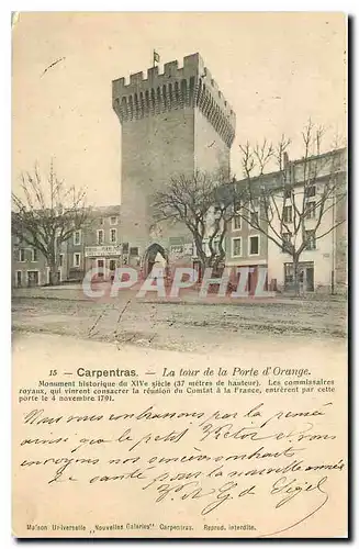 Cartes postales Carpentras La tour de la Porte d'Orange