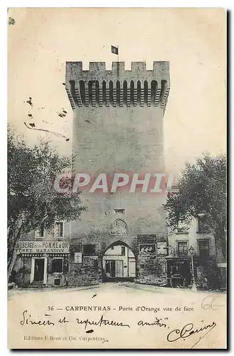 Cartes postales Carpentras Porte d'Orange vue de face