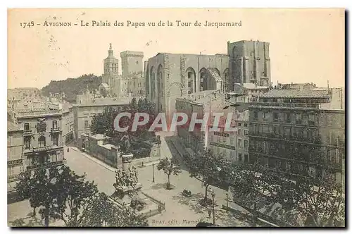 Cartes postales Avignon Le Palais des Papes vu de la Tour de Jacquemard