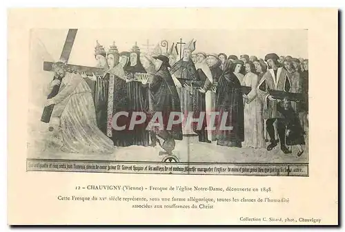 Cartes postales Chauvigny Vienne Fresque de l'Eglise Notre Dame