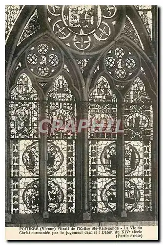 Ansichtskarte AK Poitiers Vienne Vitrail de l'Eglise Ste Radegonde La vie du Christ surmontee par le jugement der