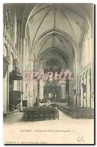Cartes postales Poitiers Interieur de l'Eglise Ste Radegonde
