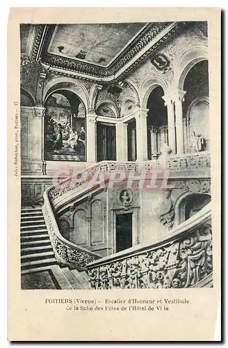 Cartes postales Poitiers Vienne Escalier d'Honneur et Vestibule de la salle des fetes de l'hotel de ville