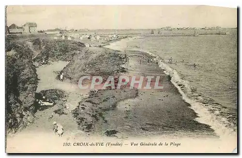 Ansichtskarte AK Croix de Vie Vendee Vue generale de la Plage