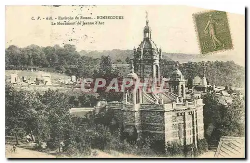 Ansichtskarte AK Environs de Rouen Bonsecours Le Monument de Jeanne d'Arc