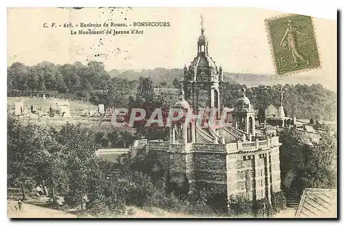 Cartes postales Environs de Rouen Bonsecours Le Monument de Jeanne d'Arc