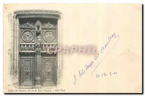 Cartes postales Eglise St Maclou Porte du Jean Goujou Rouen