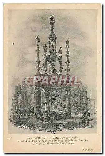 Ansichtskarte AK Vieux Rouen Fontaine de la Pucelle