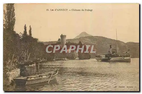 Cartes postales Lac d'Annecy Chateau de Duingt Bateau