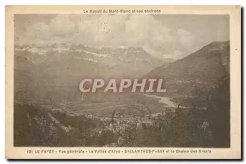 Ansichtskarte AK Le Massif du Mont Blanc et ses Environs Le Favet Vue generale La Vallee d'Aravis