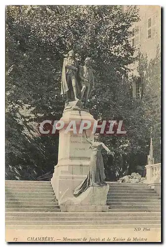 Cartes postales Chambery Monument de Joseph et le Xavier de Maistre