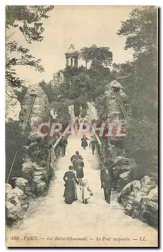 Cartes postales Paris Les Buttes Chaumont Le Pont suspendu