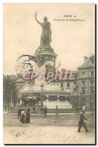 Ansichtskarte AK Paris Statue de la Republique Lion