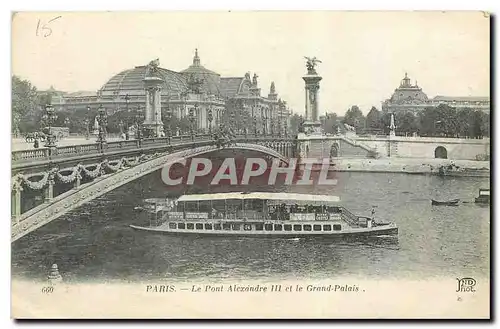 Ansichtskarte AK Paris Le Pont Alexandre III et le Grand Palais Bateau