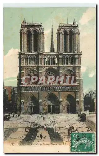 Cartes postales Paris Facade de Notre Dame