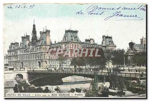 Ansichtskarte AK Hotel de Ville Edite par le Bon Marche Paris