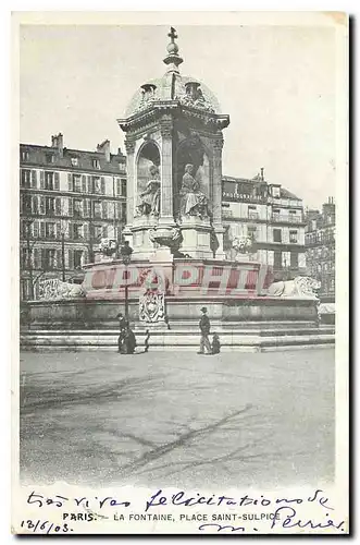 Ansichtskarte AK Paris La Fontaine Place Saint Sulpice