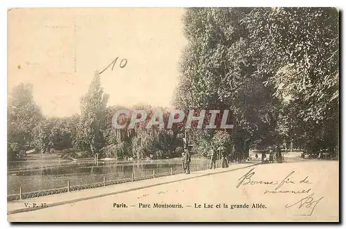 Cartes postales Paris Parc Montsouris Le Lac et la grande Allee