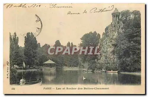 Cartes postales Paris Lac et Rocher des Buttes Chaumont