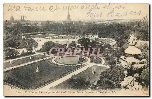 Ansichtskarte AK Paris Vue du Jardin des Tuileries