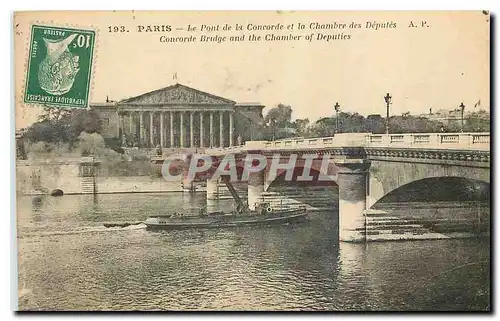 Ansichtskarte AK Paris Le Pont de la Concorde et la Chambre des Deputes Bateau