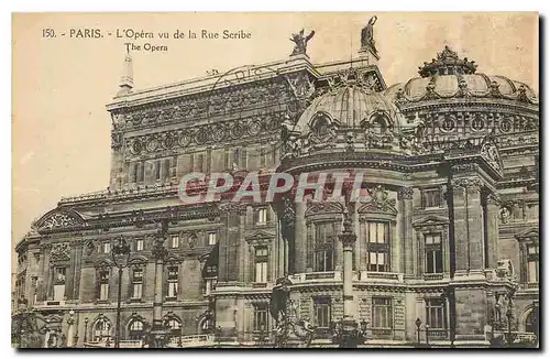 Cartes postales Paris L'Opera vu de la Rue Scribe