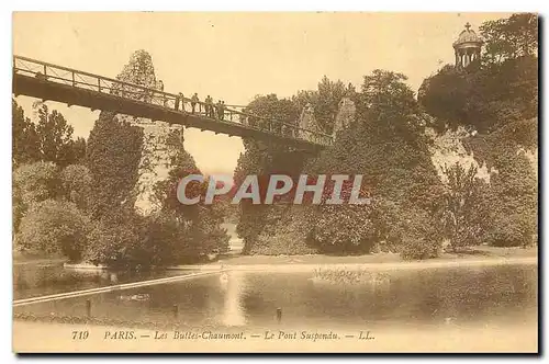 Ansichtskarte AK Paris Les Buttes chaumont Le Pont Suspendu