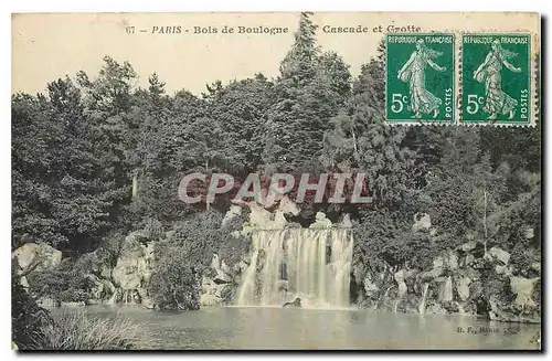 Cartes postales Paris Bois de Boulogne Cascade et Grotte