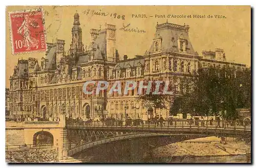 Cartes postales Paris Pont d'Arcole et Hotel de Ville