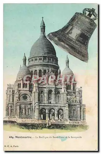 Ansichtskarte AK Montmartre La Basilique du Sacre Coeur et la Savoyarde Paris Cloche