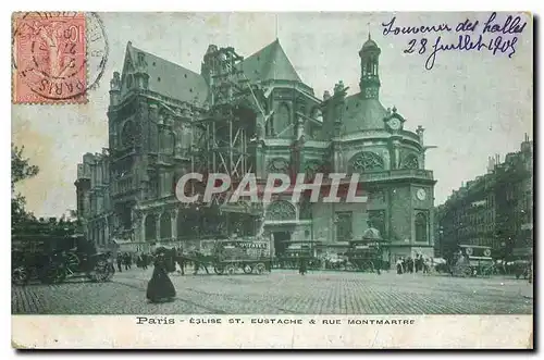 Ansichtskarte AK Paris Eglise St Eustache & Rue Montmartre