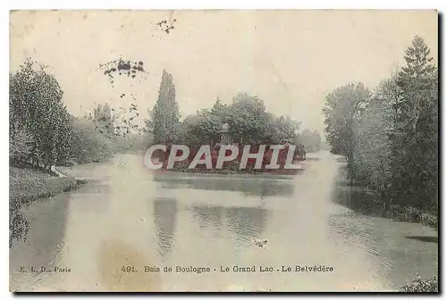 Cartes postales Paris Bois de Boulogne Le Grand Lac Le Belvedere