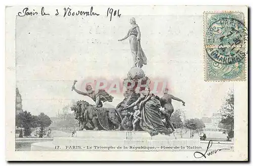 Ansichtskarte AK Paris Le Triomphe de la Republique Place de la Nation Lion