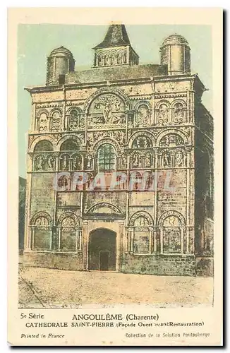 Cartes postales Angouleme Charente Cathedrale Saint Pierre Facade Ouest avant Restauration