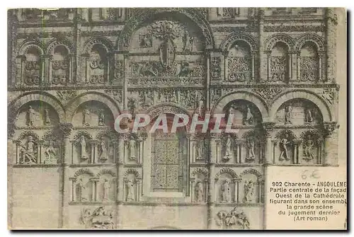 Cartes postales Charente Angouleme Partie centrale de la facade Ouest de la cathedrale
