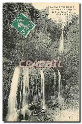 Ansichtskarte AK Cantal Pittoresque Cascade de la Vergnette ou Saut de la Truite pres Pierrefort