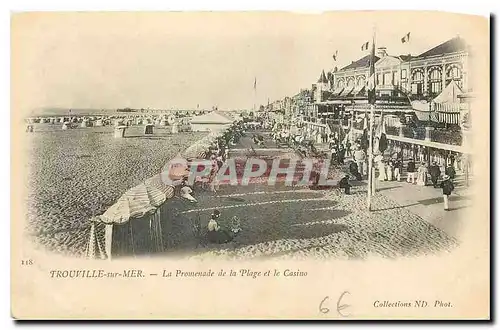 Cartes postales Trouville sur Mer La Promenade de la Plage et le casino